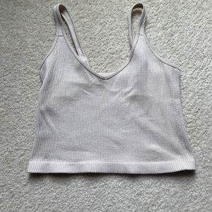 Cream Spaghetti Strap Crop Top